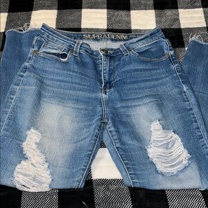 Supradenim Distressed Blue Jeans